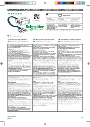 Image of Instruction Sheet for PowerTag F63 - A9MEM1560 - A9MEM1564 - A9MEM1570 - A9MEM1573 - A9MEM1574