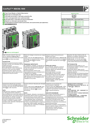 Image of ComPacT NS630b-1600 - Fixed Circuit Breaker or Switch-Disconnector - Instruction Sheet