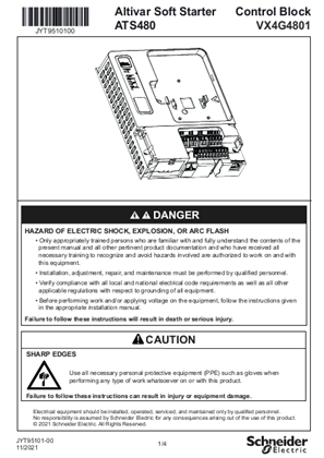 Image de Instruction sheet: ATS480 Control Block VX4G4801