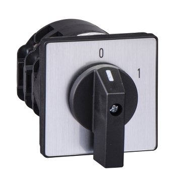 Image of K115K006YP : Cam reversing star-delta switch, Harmony K, front mounting, plastic, 3 poles, 45 degree, 115A, 88x88mm front plate,5 positions marked