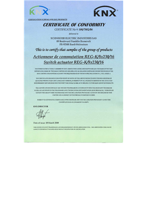 的映像 KNX Certificate