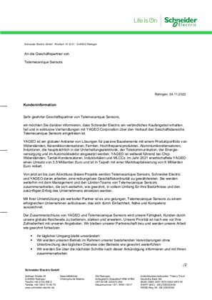 Bild von Kundeninformation Telemecanique Sensors