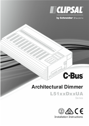 Image of Instruction Sheet C-bus L51xxDxxUA Architectural Dimmer