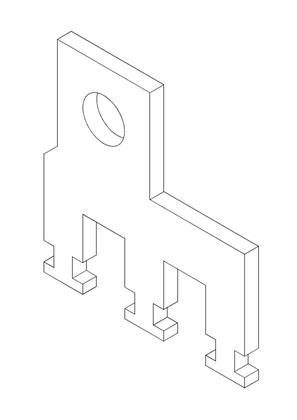 的映像 TeSys D - LAD9P33 LC1D40A-D65A 3P PARALLEL BUSBAR - 3D CAD
