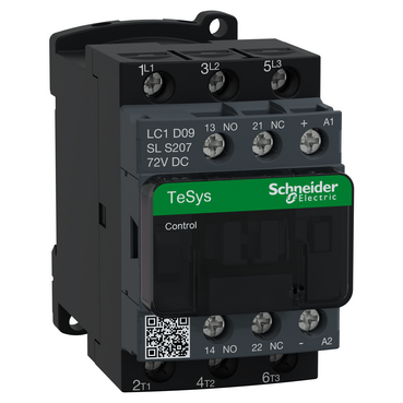 的映像 LC1D09SLS207C : TeSys Deca S207接触器,3极(3NO),AC-3/AC-3e,<=440V,9A,72VDC,螺钉端子