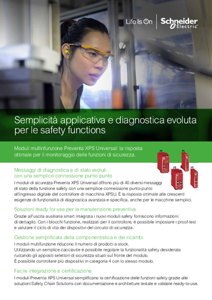 Immagine di Preventa XPS UNIVERSAL - Semplicità applicativa e diagnostica evoluta per le safety functions