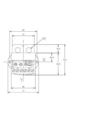 Image of Electronic over current relays LT47 for 05At 60A with relay setting range with reset Technical drawings