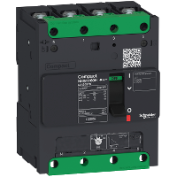 LV426471 : circuit breaker ComPact NSXm N (50 kA at 415 VAC), 4P 4d, 25 A rating TMD trip unit, compression lugs and busbar connectors