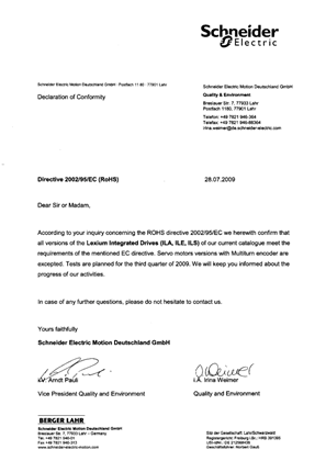 的映像 一体化驱动产品RoHS证书