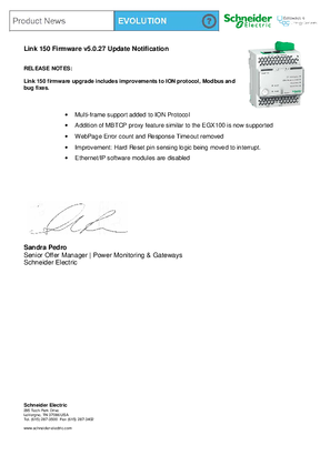 的映像 Link 150 Firmware v5.0.27 Update Notification