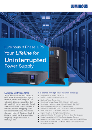 Image of Luminous UPS 3 Phase Brochure - V6