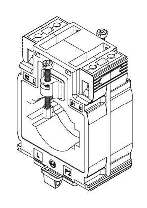 的映像 Current transformer tropicalised DIN mount d. 40 - bars 12x50 20x40 - 3D CAD