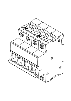 的映像 Acti9 iC60N 3P-N 0,5A,,,63A; Double terminal Miniature Circuit breaker - 3D CAD
