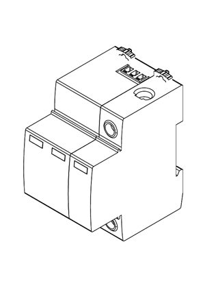 Image of Acti9 iPRD1 12.5 3P Surge Protection Device - 3D CAD