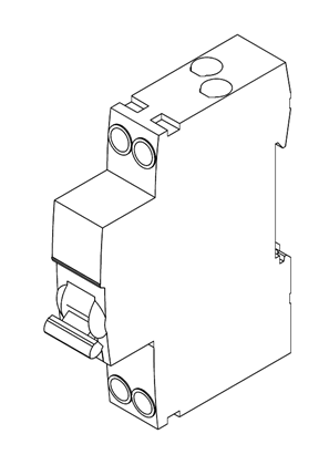 的映像 iSPN Vigi C 6A…32A 1PN 10/30mA 6000A; Residual current breaker over - 3D CAD