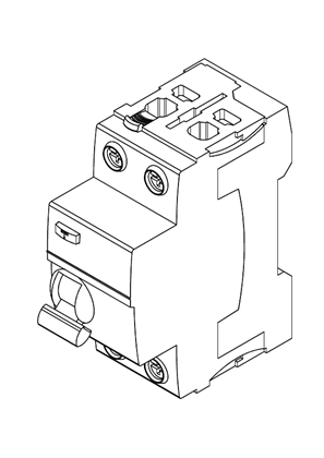 的映像 Acti9 iID 2P Residual current circuit breaker - 3D CAD