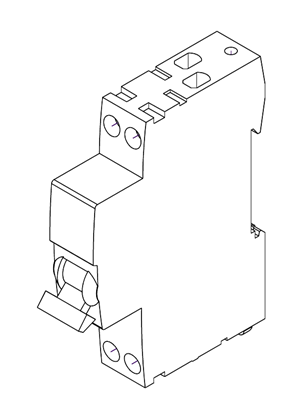 Image of Resi9 - RCBO 1PN C - 6A to 32A - 10mA and 30mA - A and AC type - 3D-Simplified CAD - 3D CAD