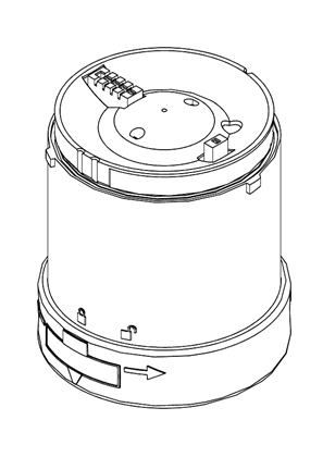 的映像 Ø 70 mm illuminated unit - steady - red - IP65 - 230 V - 3D CAD