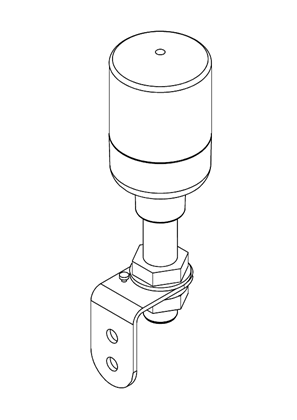 的映像 TOWER LIGHT, 1 STAGE(R), 24V, STEADY 100MM TUBE MOUNTING WITH "L" BRACKET - 3D CAD