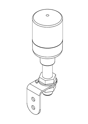 的映像 TOWER LIGHT, 1 STAGE(R), 24V, FLASHING LIGHT, 100MM TUBE MOUNTING WITH "L" BRACKET - 3D CAD