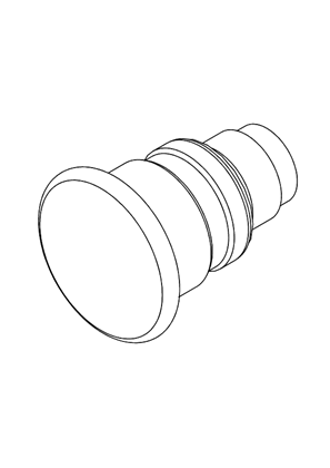 的映像 Ø40 mushroom pushbutton head Ø22 spring return - 3D CAD