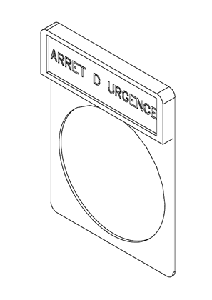 Image of Legends accessories for XALK pushbuttons stations, Legend holder with legend - 3D CAD
