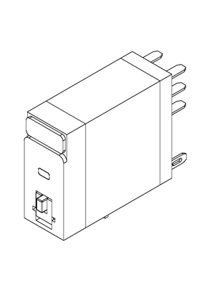 Image of Standard cover relay with lockable test button, 5A VAC/VDC 2CO - 3D CAD
