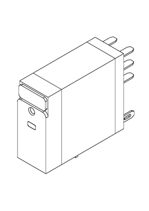 的映像 Standard cover relay with LED, 5A VAC/VDC 2CO - 3D CAD