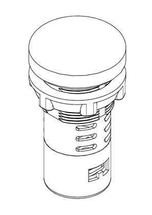 的映像 Pilot light, plastic, Ø 22 mm, with integral LED - 3D CAD