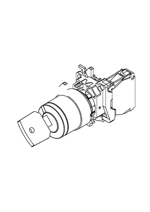 的映像 Control and signalling units Ã˜ 22, HarmonyÂ® XB4 metal, Key switches, Complete units - 3D CAD