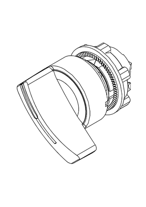 的映像 Black Selector switch head Ã˜22 2-position stay put - 3D CAD