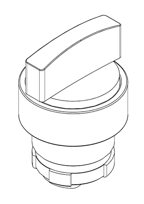 的映像 Harmony XB2, Selector switch head, metal, black, Ø22, 2 positions, stay put - 3D CAD