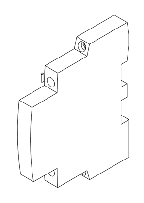 的映像 TeSys GC, GY, GF16 - Instantaneous auxiliary contact bloc; TeSys - 3D CAD
