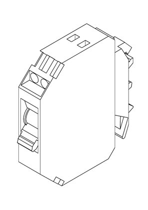 Image of Circuit breaker TeSys for control circuits - GB2-CD - 1P+N - 3D CAD