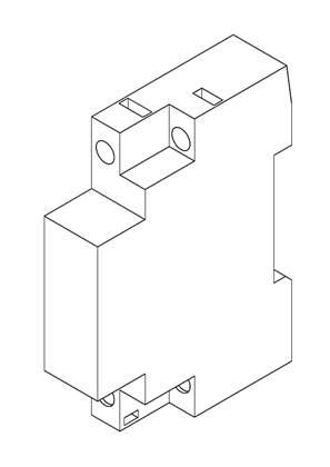 Image of TeSys GV2 - GV2 GV3 UNDERVOLT 380V RHS MOUNT - 3D CAD