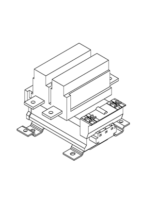 的映像 TeSys F contactor - 2P (2 NO) - AC-1 - <= 440 V 1000 A - 3D CAD