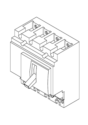 的映像 Compact NSX DC / DC PV - Circuit breaker Compact NSX100F DC - 100 A - 4 poles - fixed - without trODA_IP unit - 3D CAD