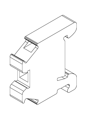 Image of End Bracket Snap-On for 15mm DIN rails - 3D CAD