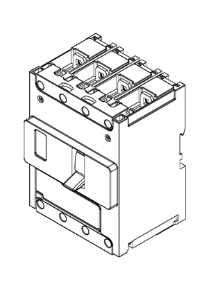Image of ComPacT BREAKER NSXm160H AC 4P 4.1 BUSBAR - 3D CAD