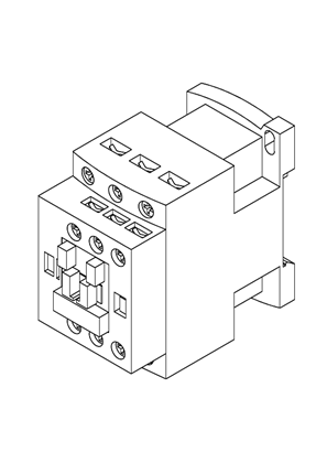Image of Contactors LC1D09 to 18 without cover - 3P - AC coil - 3D CAD