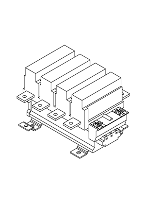 的映像 TeSys F contactor - 4P (4 NO) - AC-1 - <= 440 V 1000 A - 3D CAD