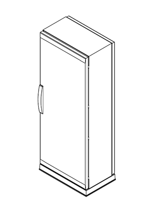 Image of Thalassa PLA - Enclosures with plinth-type open bottom part IP 54 - Plain door - 1250x500x320 - 3D CAD