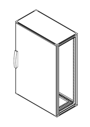 的映像 Spacial SF - Plain door without mounting plate H1200xW800xD400 - 3D CAD
