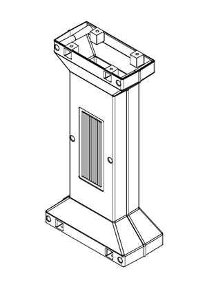 Image of PanelSeT PLM - Floor mounting pillar for polyester WM enclosures PLM54 and PLM64 - H=800mm - 3D CAD