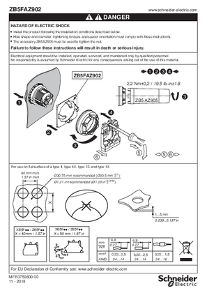 Image of ZB5FAZ902 Mounting Acessory, Instruction Sheet