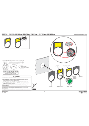 Image de ZBZF32 / ZBZF33 / ZBYF2... / ZBYF4... / ZBYF6... / ZBYFP2... / ZBYFP6... Legend holders for flush mounted heads, Instruction Sheet