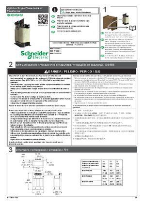 Image de Vigilohm Single Phase Isolated Transformer Instruction Sheet