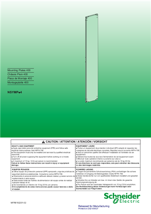 Image of Mounting plate for SF enclosures width 400 - instruction Sheet