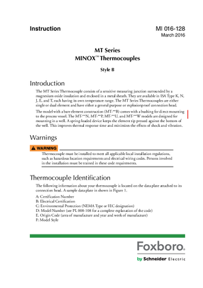 的映像 MT Series MINOX Thermocouples Style B