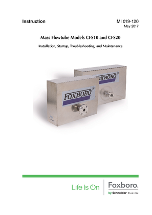Image of Mass Flowtubes Models CFS10 and CFS20 - Installation, Startup, Troubleshooting and Maintenance